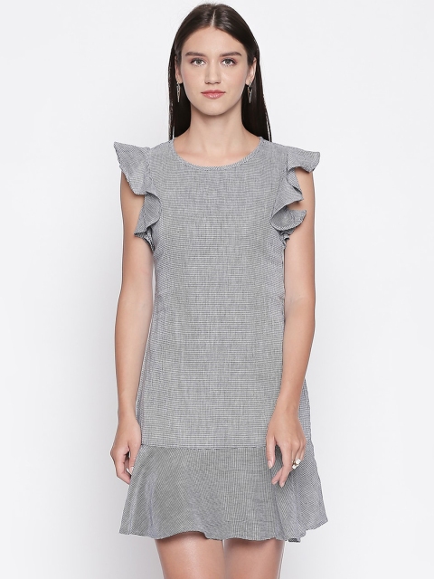 

Mesmerize Women White Solid Drop-Waist Dress