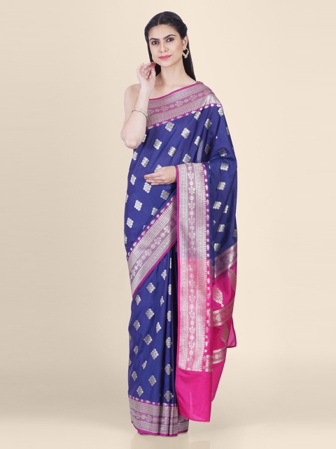 

Shruti and Mangaaysh Blue Silk Blend Woven Design Banarasi Saree