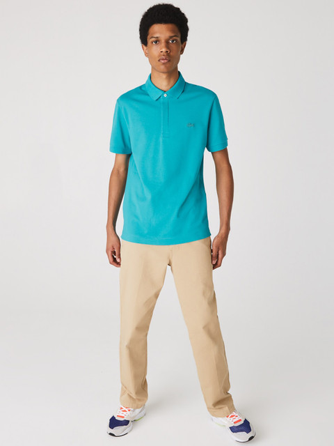 

Lacoste Men Blue Solid Polo Collar T-shirt