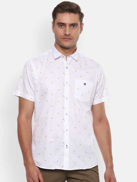 

Louis Philippe Sport Men White Slim Fit Printed Cotton Casual Shirt