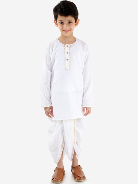 

KID1 Boys White Solid Kurti with Dhoti Pants