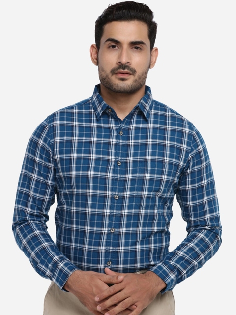 

JADE BLUE Men Blue Slim Fit Checked Casual Shirt