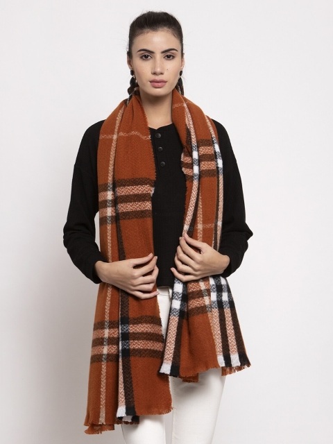 

Global Republic Women Brown & Black Checked Stole