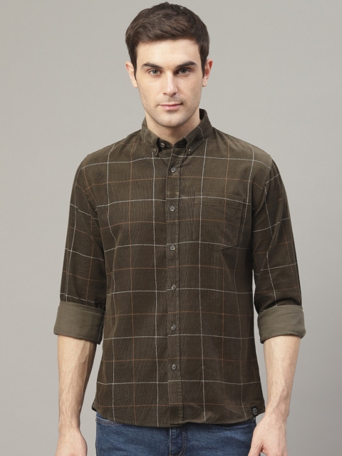 

LINDBERGH Men Green Slim Fit Checked Casual Shirt