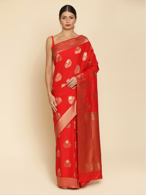 

Koskii Red Woven Design Art Silk Saree