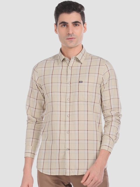 

Arrow Sport Men Beige Regular Fit Checked Casual Shirt