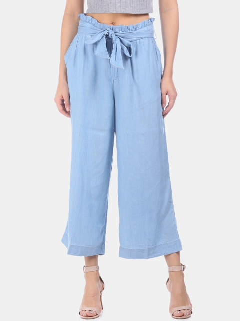 

GAP Women Blue Regular Fit Solid Regular Trousers