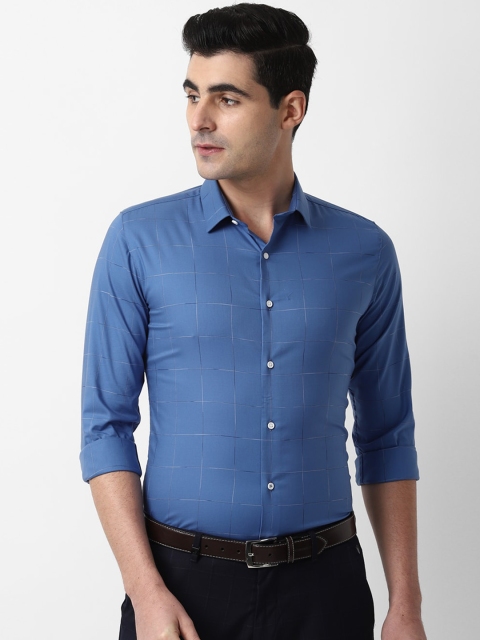 

Louis Philippe Sport Men Blue Slim Fit Checked Formal Shirt
