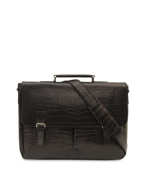

Da Milano Unisex Black Textured Leather 13Inch Laptop Bag