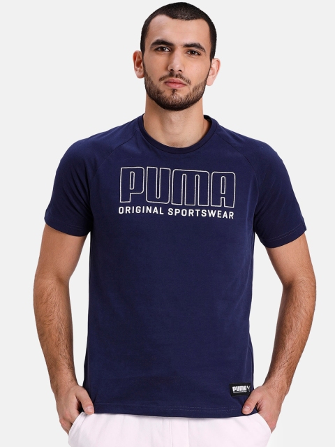 

Puma Men Navy Blue Printed Round Neck T-shirt