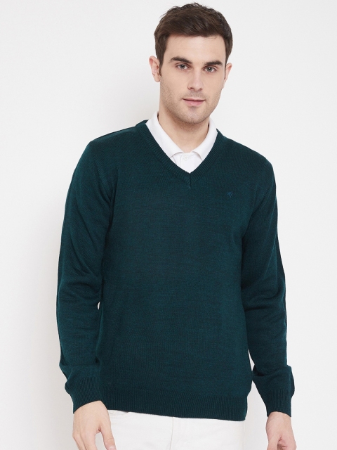 

NEVA Men Green Solid Pullover Sweater