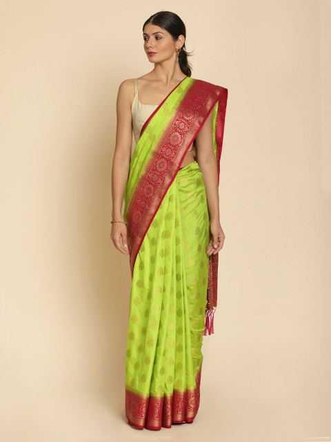 

Koskii Green Printed Art Silk Saree