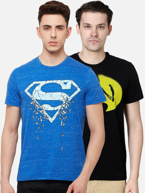 

Free Authority Justice League Printed Pack of 2 Tshirt for Men, Blue