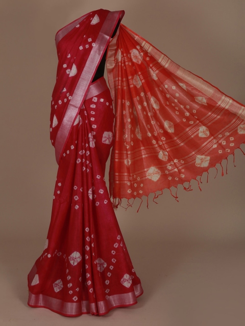 

Pothys Magenta Woven Design Linen Blend Saree
