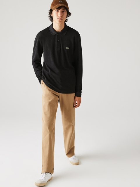 

Lacoste Men Black Solid Polo Collar T-shirt