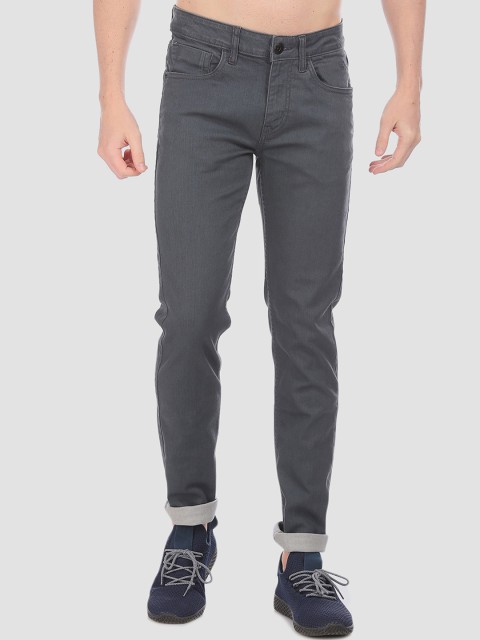 

Flying Machine Men Grey Slim Fit Mid-Rise Clean Look Jeans