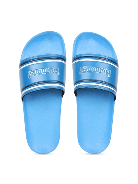 

hummel Unisex Blue Solid Sliders
