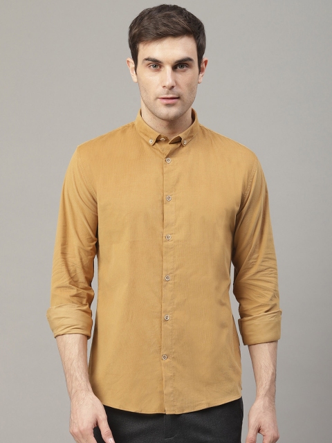 

LINDBERGH Men Mustard Slim Fit Solid Casual Shirt