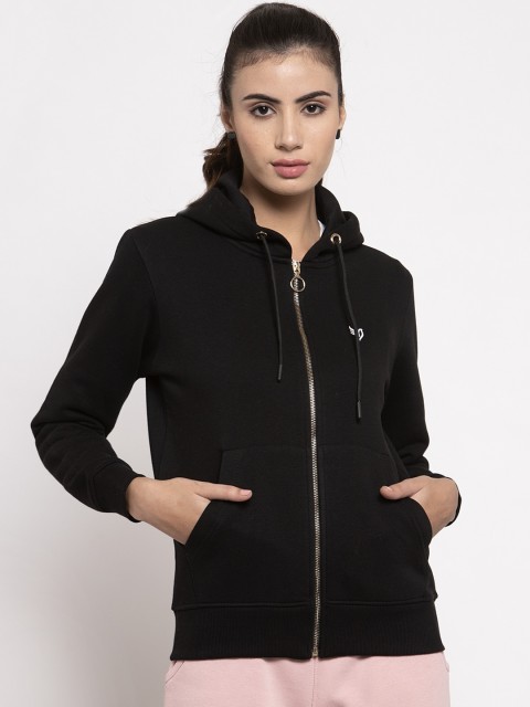 

Global Republic Women Black Solid Hooded Sweatshirt