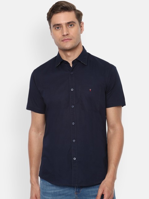 

Louis Philippe Sport Men Navy Blue Slim Fit Solid Casual Shirt