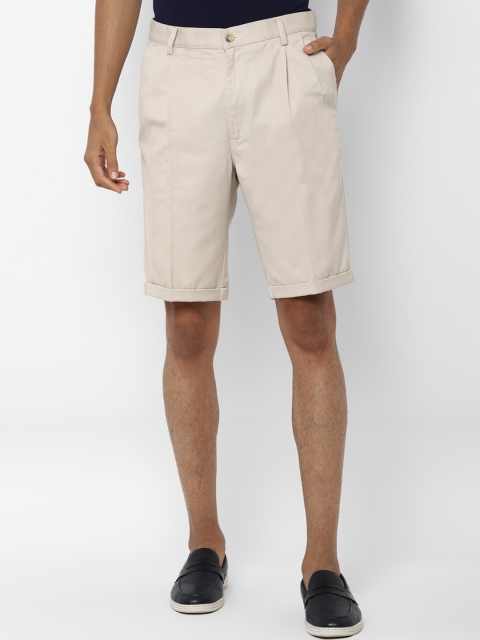 

Allen Solly Men Beige Solid Slim Fit Regular Shorts