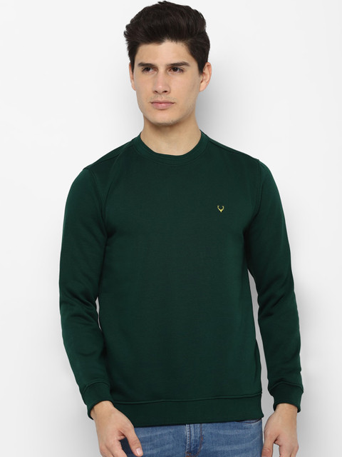 

Allen Solly Men Green Solid Sweatshirt