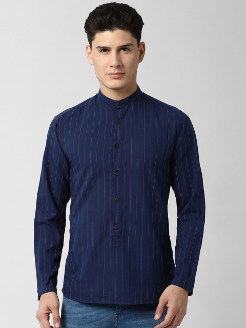 

Peter England Casuals Men Navy Blue Slim Fit Striped Casual Shirt