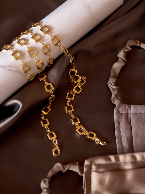 

Bellofox Women Gold-Toned Box Mask Chain