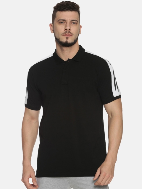 

ATTIITUDE Men Black Solid Polo Collar T-shirt