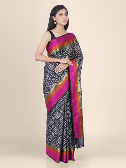 

Shruti and Mangaaysh Black Silk Blend Woven Design Banarasi Handloom Saree