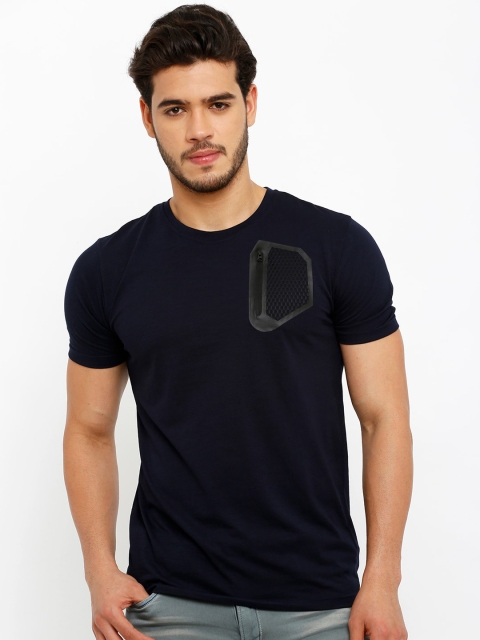 

Rex Straut Jeans Men Blue Solid Round Neck T-shirt