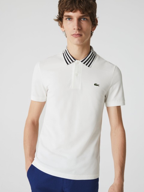 

Lacoste Men White Solid Polo Collar T-shirt