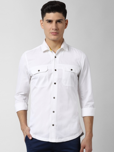 

Peter England Casuals Men White Slim Fit Solid Casual Shirt