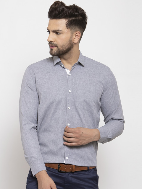 

JAINISH Men Grey Regular Fit Self Design Casual Shirt