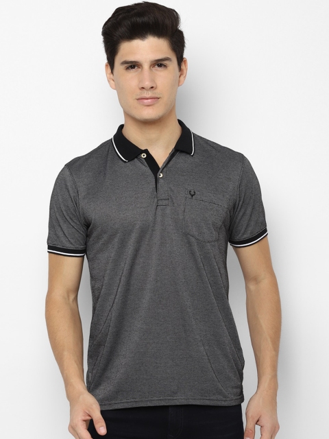 

Allen Solly Men Grey Self Design Polo Collar T-shirt