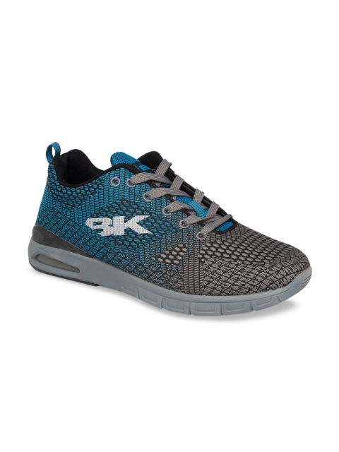 

BRITISH KNIGHTS Men Grey & Blue Woven Design Sneakers