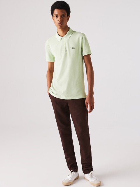 

Lacoste Men Green Solid Polo Collar T-shirt