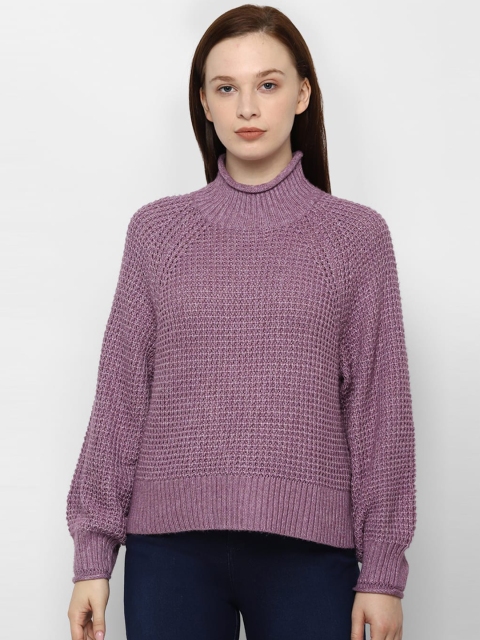 

AMERICAN EAGLE OUTFITTERS Women Purple Self Design Pullover
