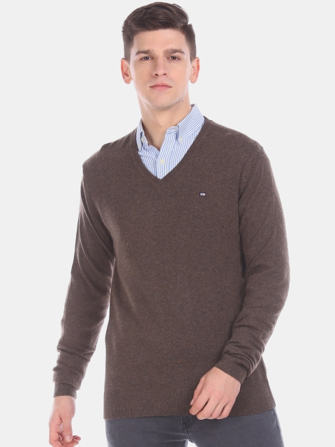 

Arrow Men Brown Solid Pullover Sweater