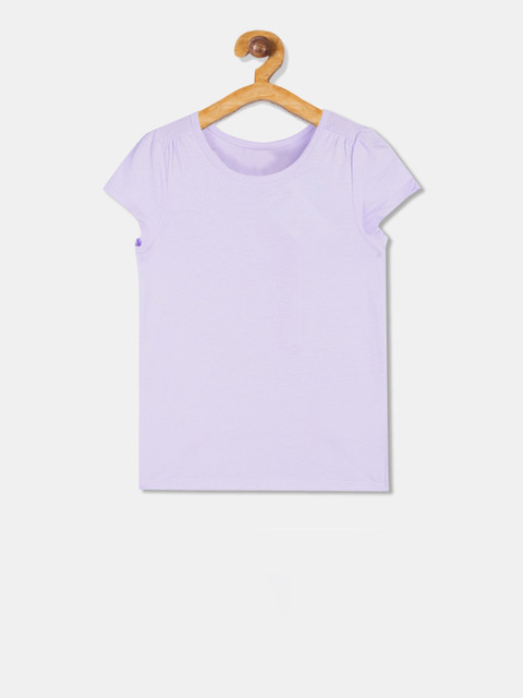 

The Childrens Place Girls Purple Solid Round Neck T-shirt