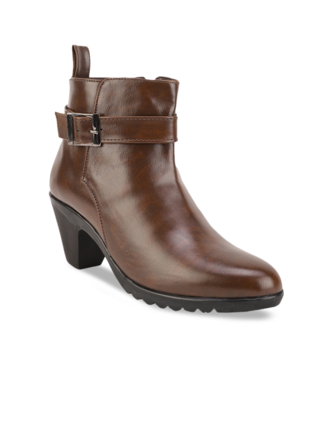 

Bruno Manetti Women Brown Solid Heeled Boots
