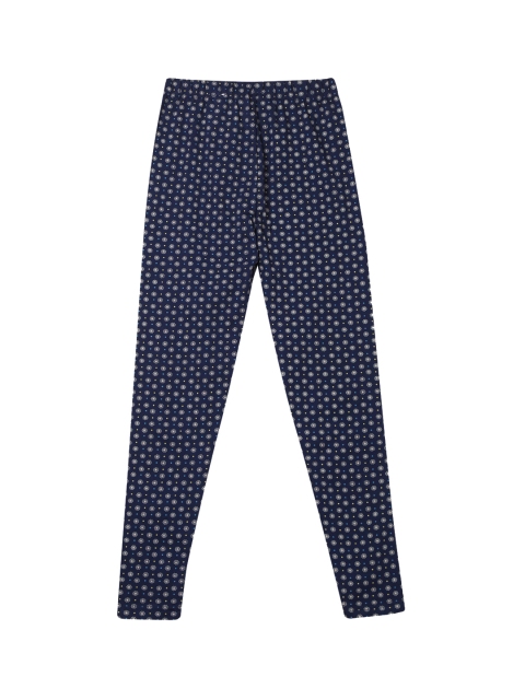 

Cherokee Girls Navy Blue Floral Printed Ankle Length Leggings