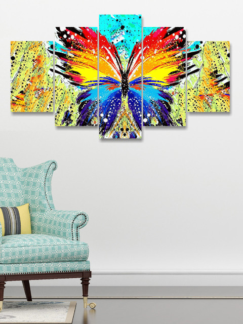 

Go Hooked Set Of 5 Blue & Red Digitally printed Wall Art