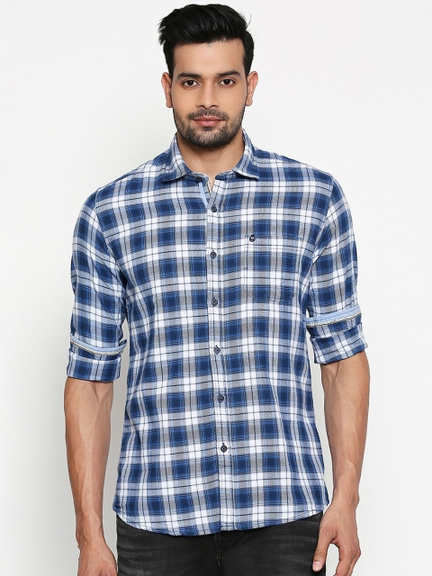 

Lawman pg3 Men Blue Regular Fit Checked Casual Shirt