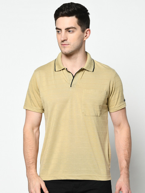 

Duke Men Brown Solid Polo Collar T-shirt