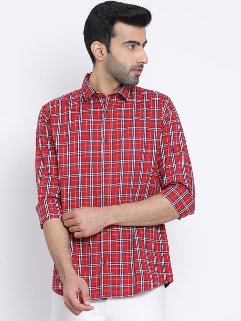 

Richlook Men Red & Blue Slim Fit Checked Casual Shirt