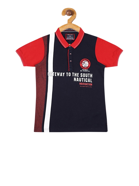 

Monte Carlo Boys Red Colourblocked Polo Collar T-shirt