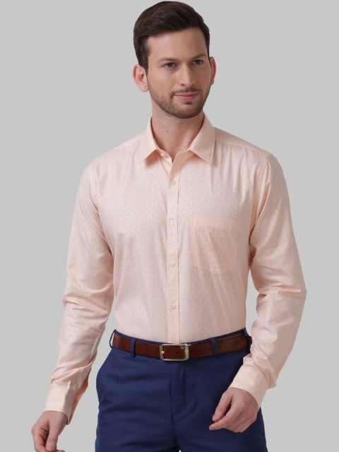 Next Look Men Orange Slim Fit Self Design Casual Shirt