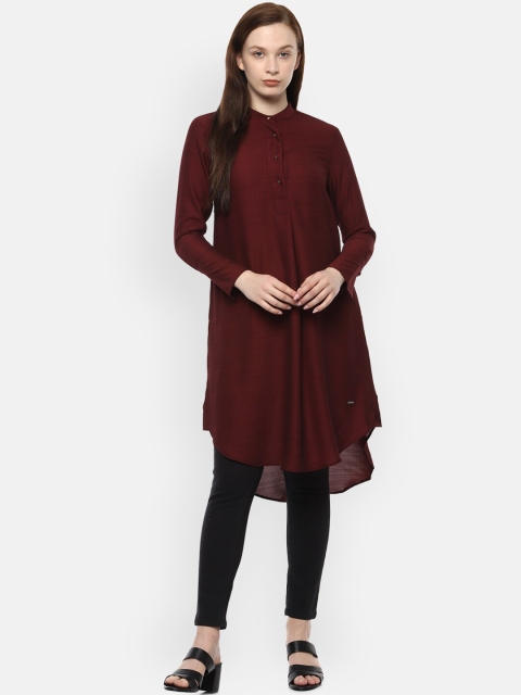 

Van Heusen Woman Women Maroon Solid Tunic