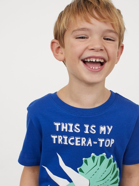 

H&M Boys Blue Printed T-shirt